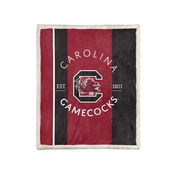 Pegasus South Carolina Gamecocks Block Stripe 50" x 60" Ultra Cozy Sherpa Blanket