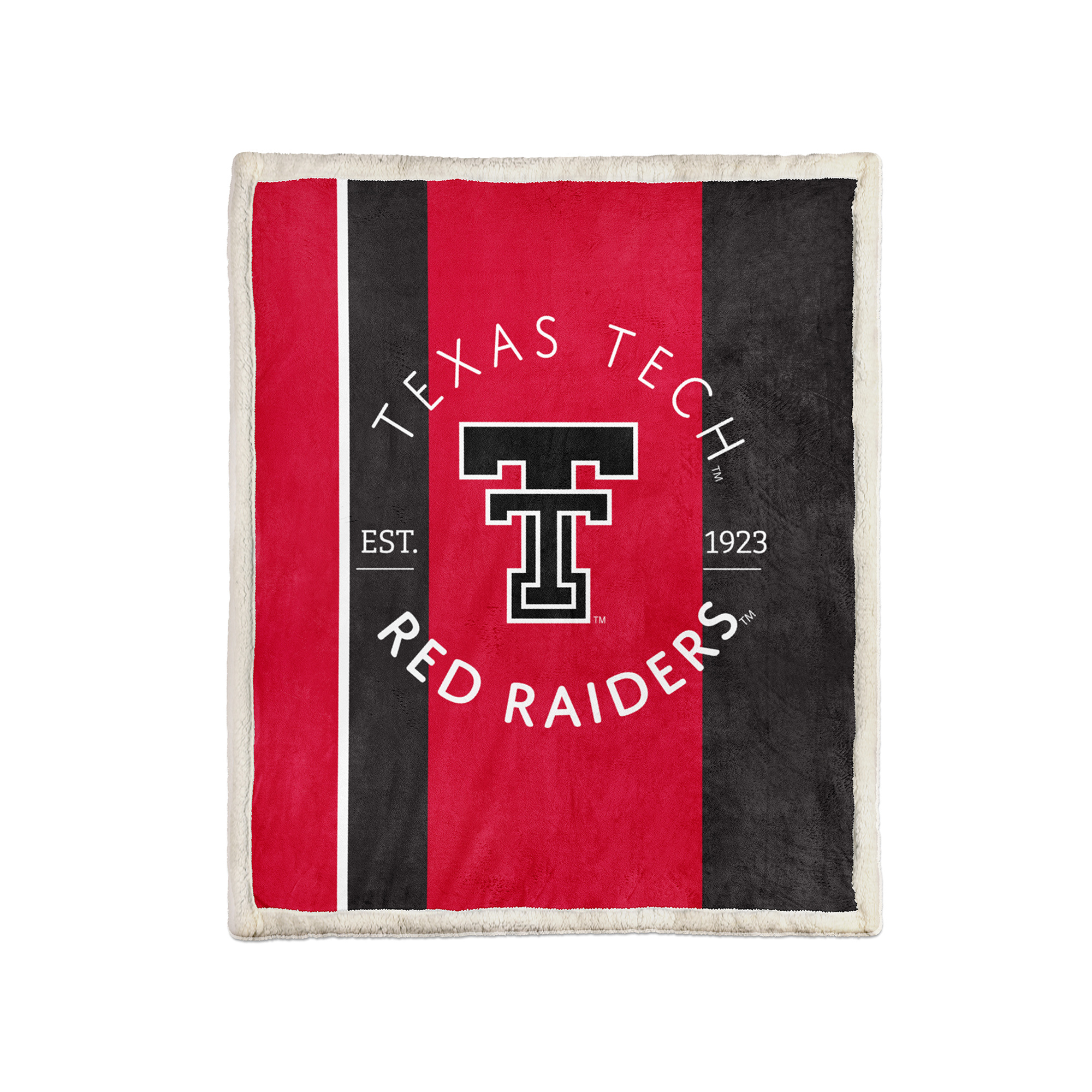 Pegasus Texas Tech Red Raiders Block Stripe 50" x 60" Ultra Cozy Sherpa Blanket