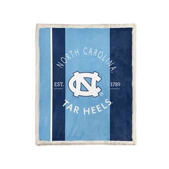 Pegasus North Carolina Tar Heels Block Stripe 50" x 60" Ultra Cozy Sherpa Blanket