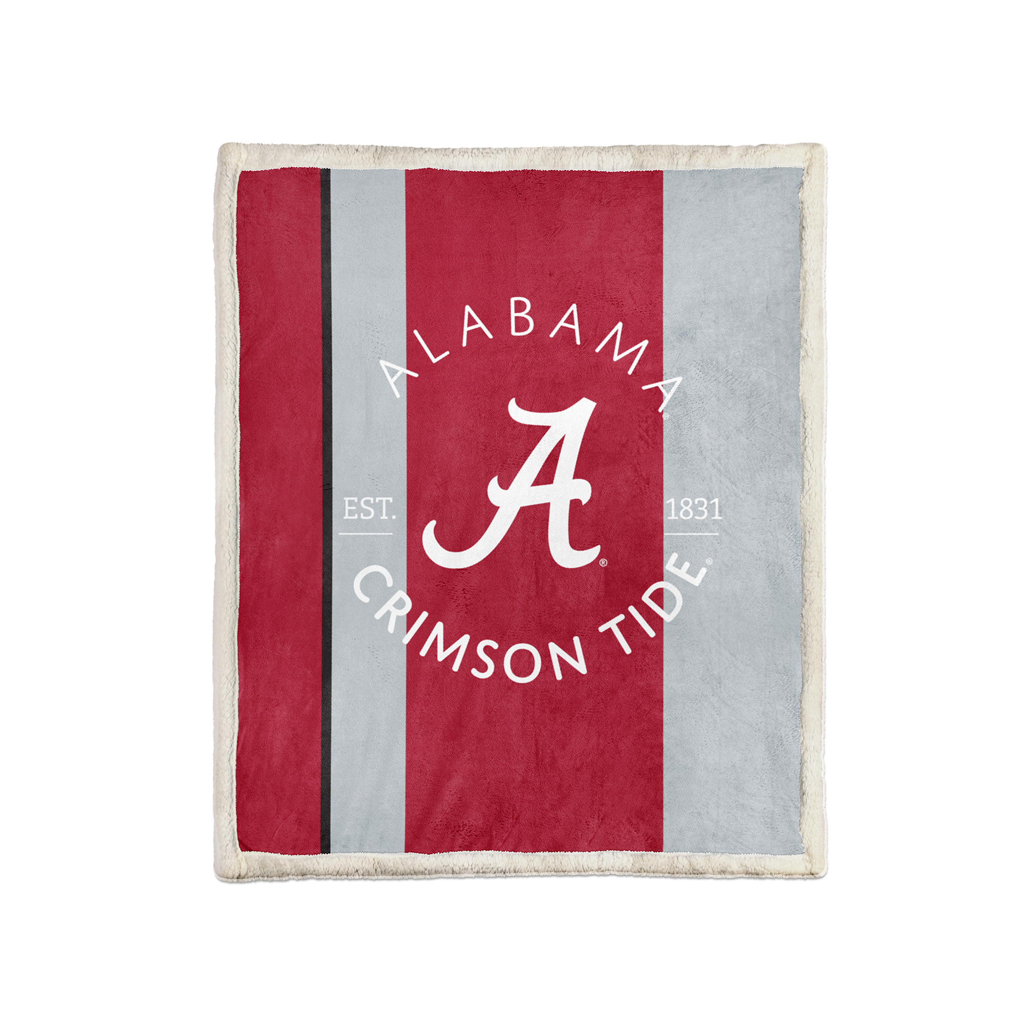 Pegasus Alabama Crimson Tide Block Stripe 50" x 60" Ultra Cozy Sherpa Blanket