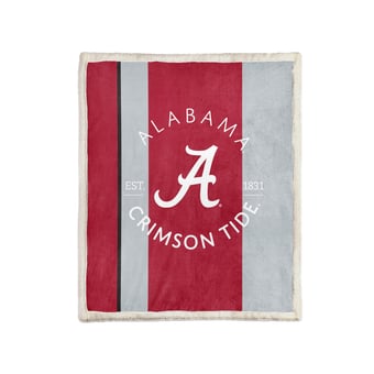"Pegasus Alabama Crimson Tide Block Stripe 50"" x 60"" Ultra Cozy Sherpa Blanket"