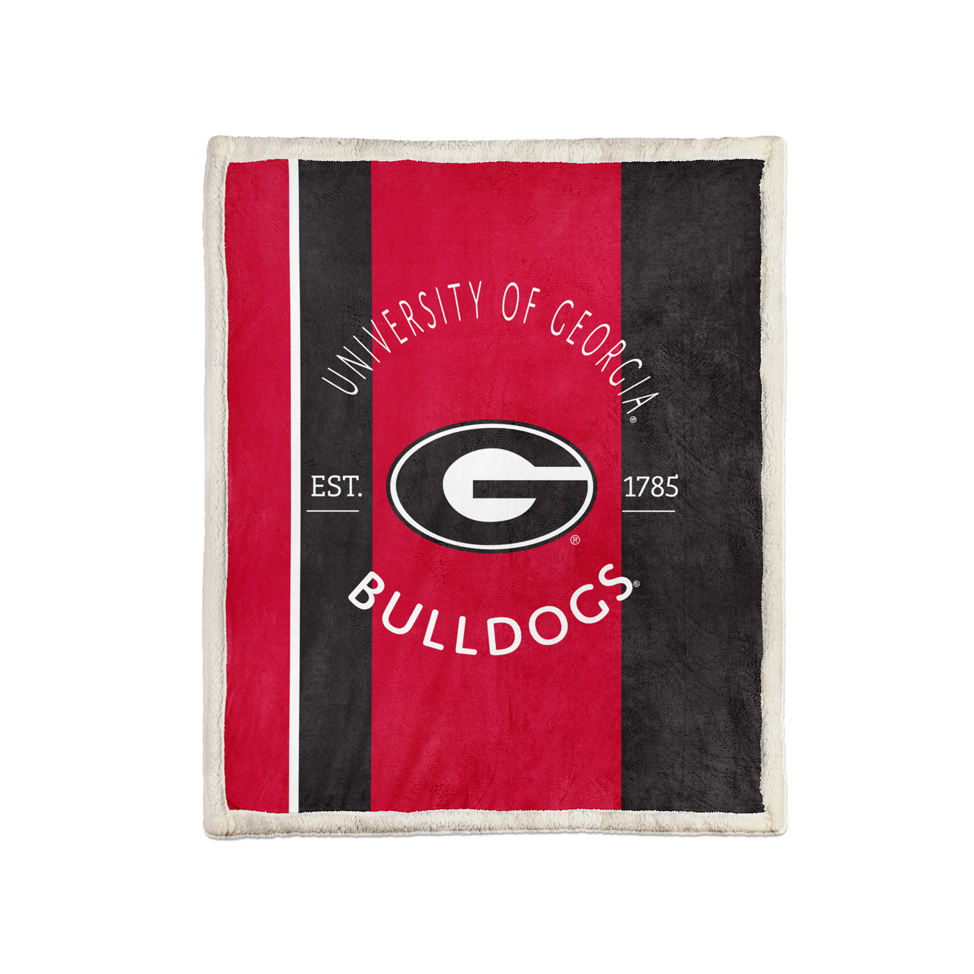 Pegasus Georgia Bulldogs Block Stripe 50" x 60" Ultra Cozy Sherpa Blanket