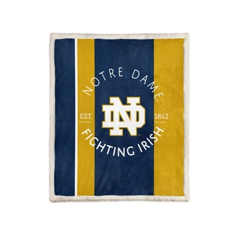 Pegasus Notre Dame Fighting Irish Block Stripe 50" x 60" Ultra Cozy Sherpa Blanket