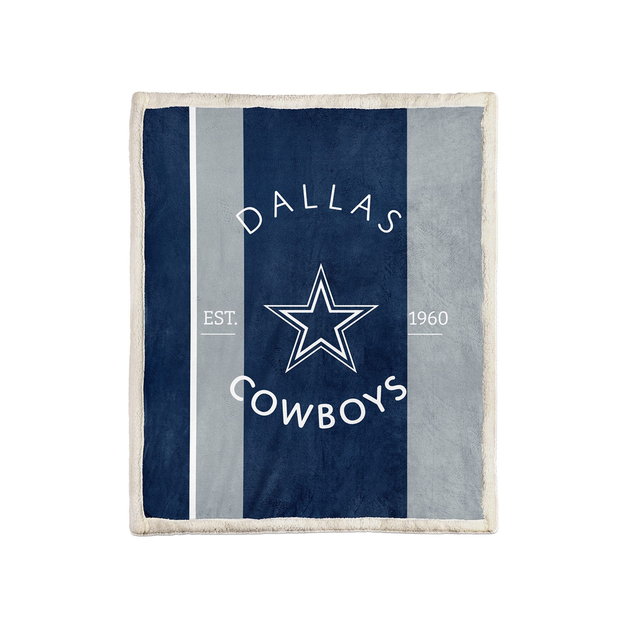 Pegasus Dallas Cowboys Block Stripe 50" x 60" Ultra Cozy Sherpa Blanket