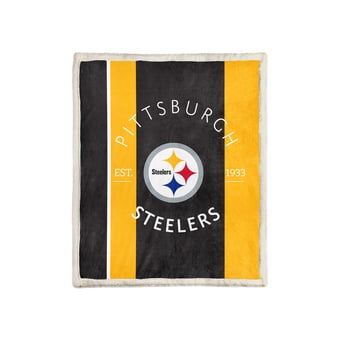 Pegasus Pittsburgh Steelers Block Stripe 50" x 60" Ultra Cozy Sherpa Blanket