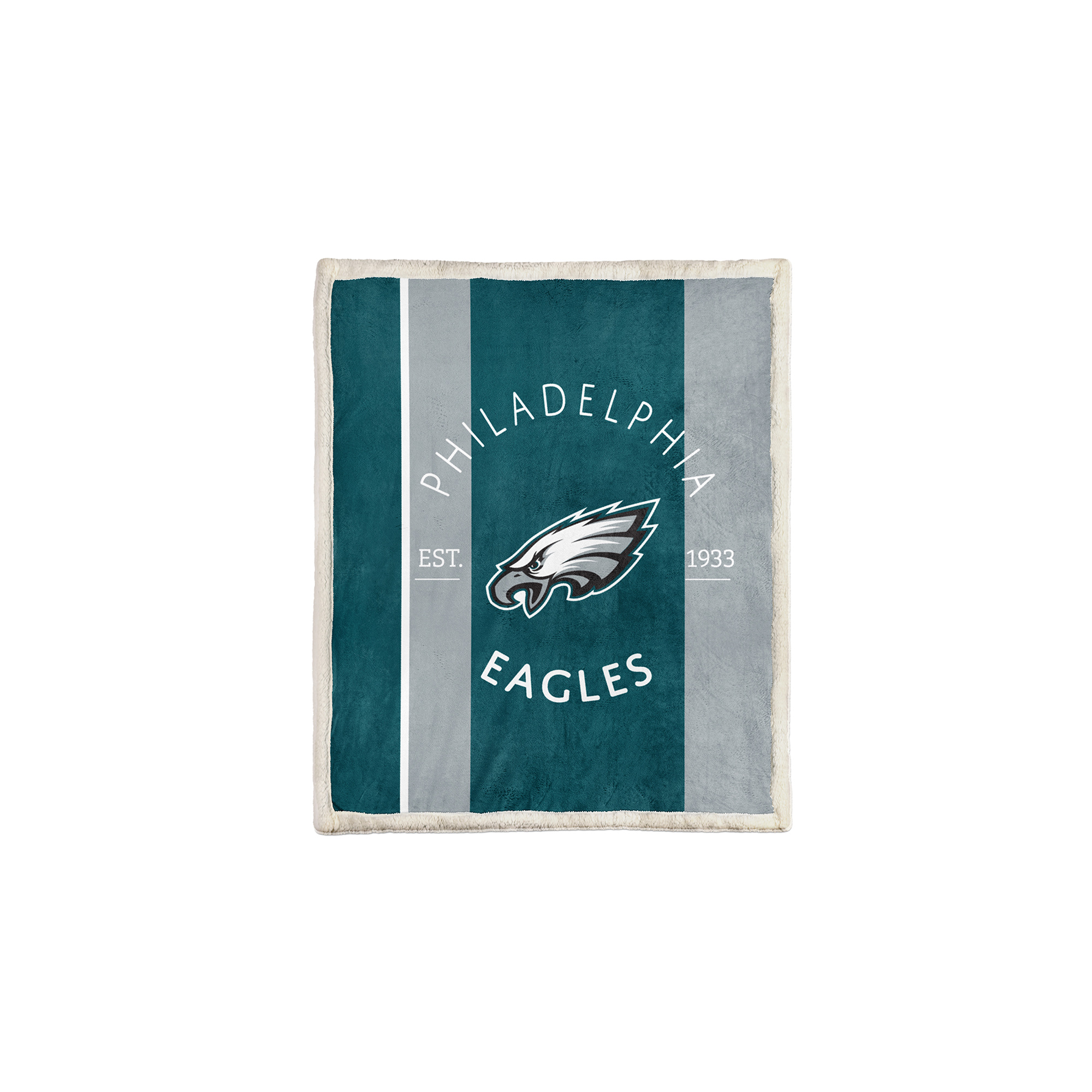 Pegasus Philadelphia Eagles Block Stripe 50" x 60" Ultra Cozy Sherpa Blanket