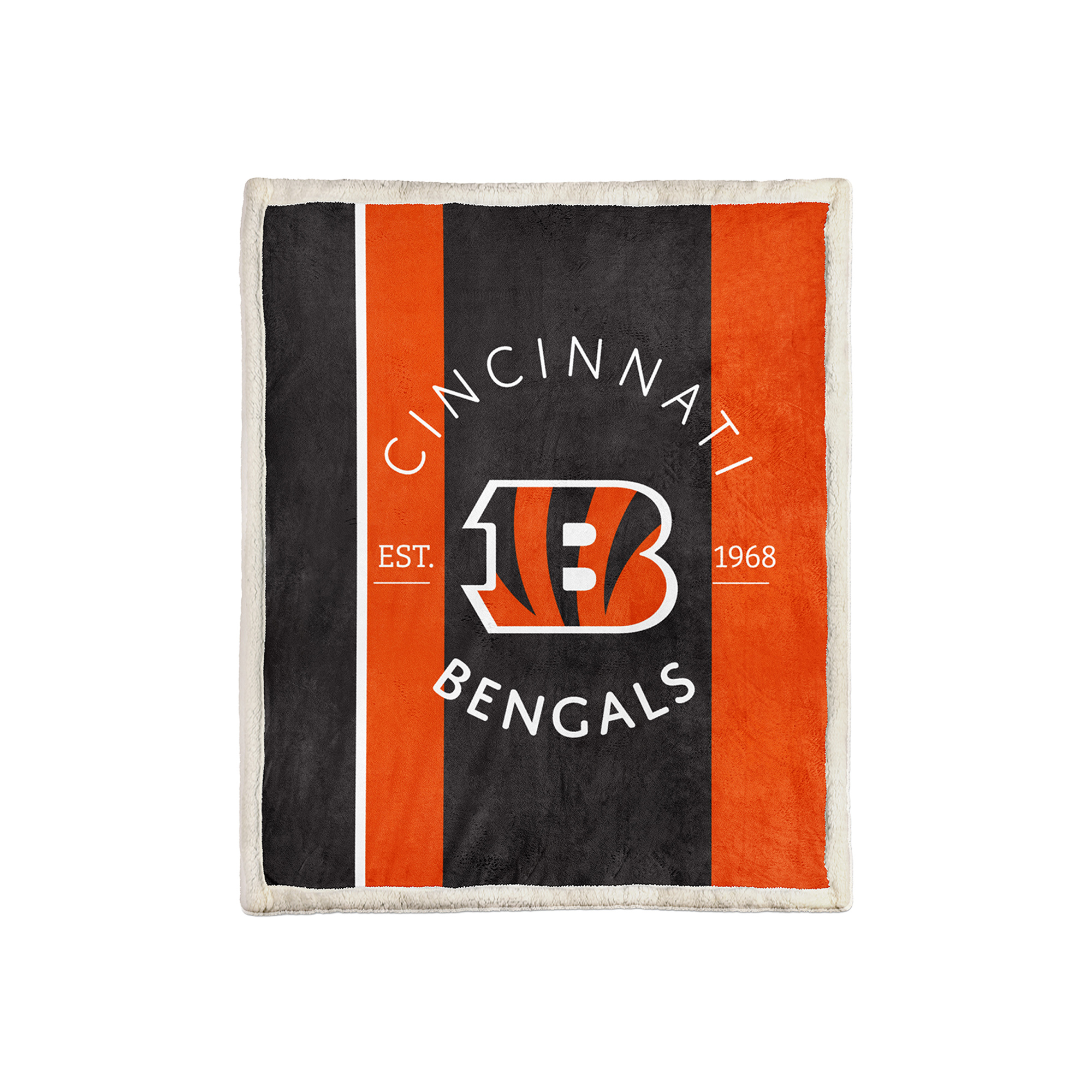 Pegasus Cincinnati Bengals Block Stripe 50" x 60" Ultra Cozy Sherpa Blanket