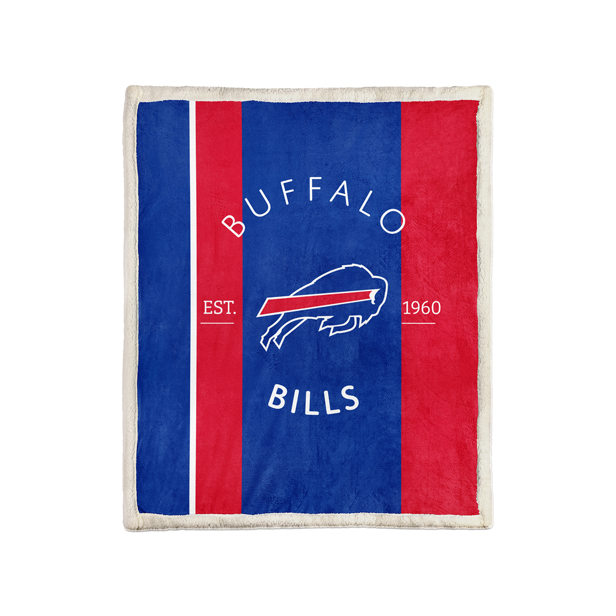Pegasus Buffalo Bills Block Stripe 50" x 60" Ultra Cozy Sherpa Blanket
