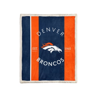 Pegasus Denver Broncos Block Stripe 50" x 60" Ultra Cozy Sherpa Blanket