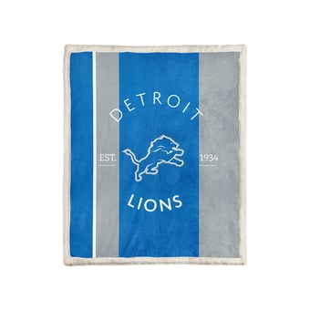 Pegasus Detroit Lions Block Stripe 50" x 60" Ultra Cozy Sherpa Blanket