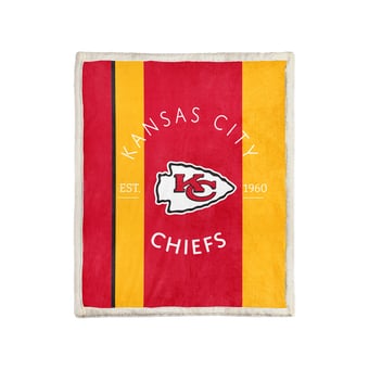 Pegasus Kansas City Chiefs Block Stripe 50" x 60" Ultra Cozy Sherpa Blanket