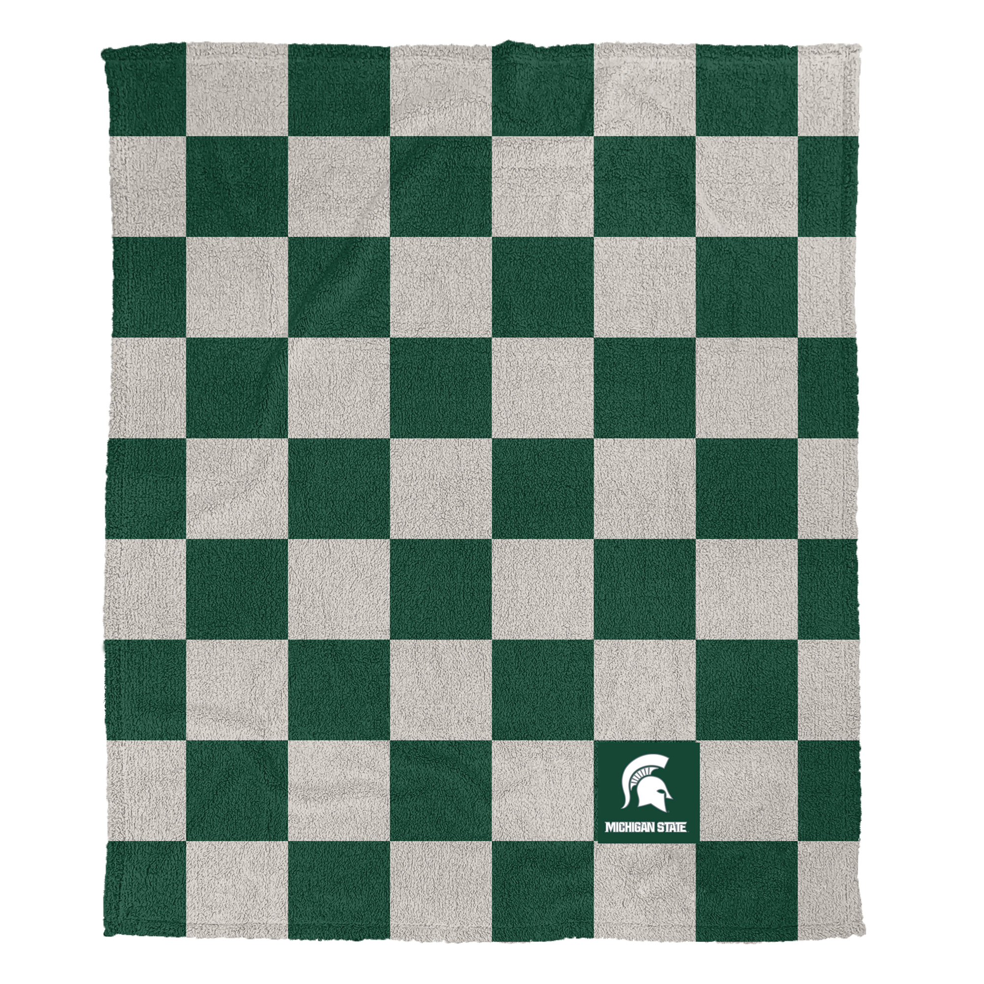 Pegasus Michigan State Spartans Checkered Logo Patch 50" x 60" Cozy Knit Blanket