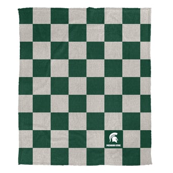 Pegasus Michigan State Spartans Checkered Logo Patch 50" x 60" Cozy Knit Blanket