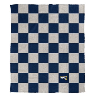 Pegasus Northern Arizona Lumberjacks Checkered Logo Patch 50" x 60" Cozy Knit Blanket