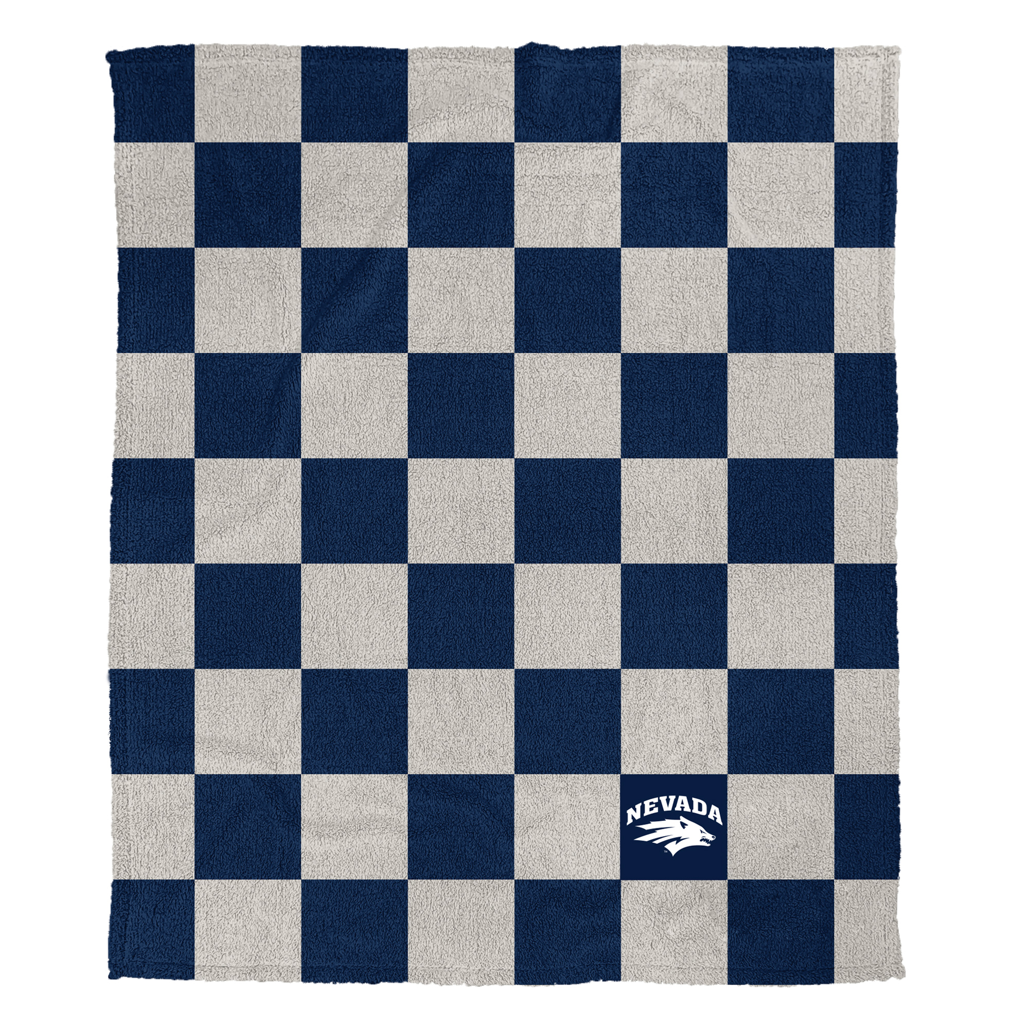 Pegasus Nevada Wolf Pack Checkered Logo Patch 50" x 60" Cozy Knit Blanket