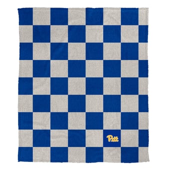 Pegasus Pitt Panthers Checkered Logo Patch 50" x 60" Cozy Knit Blanket