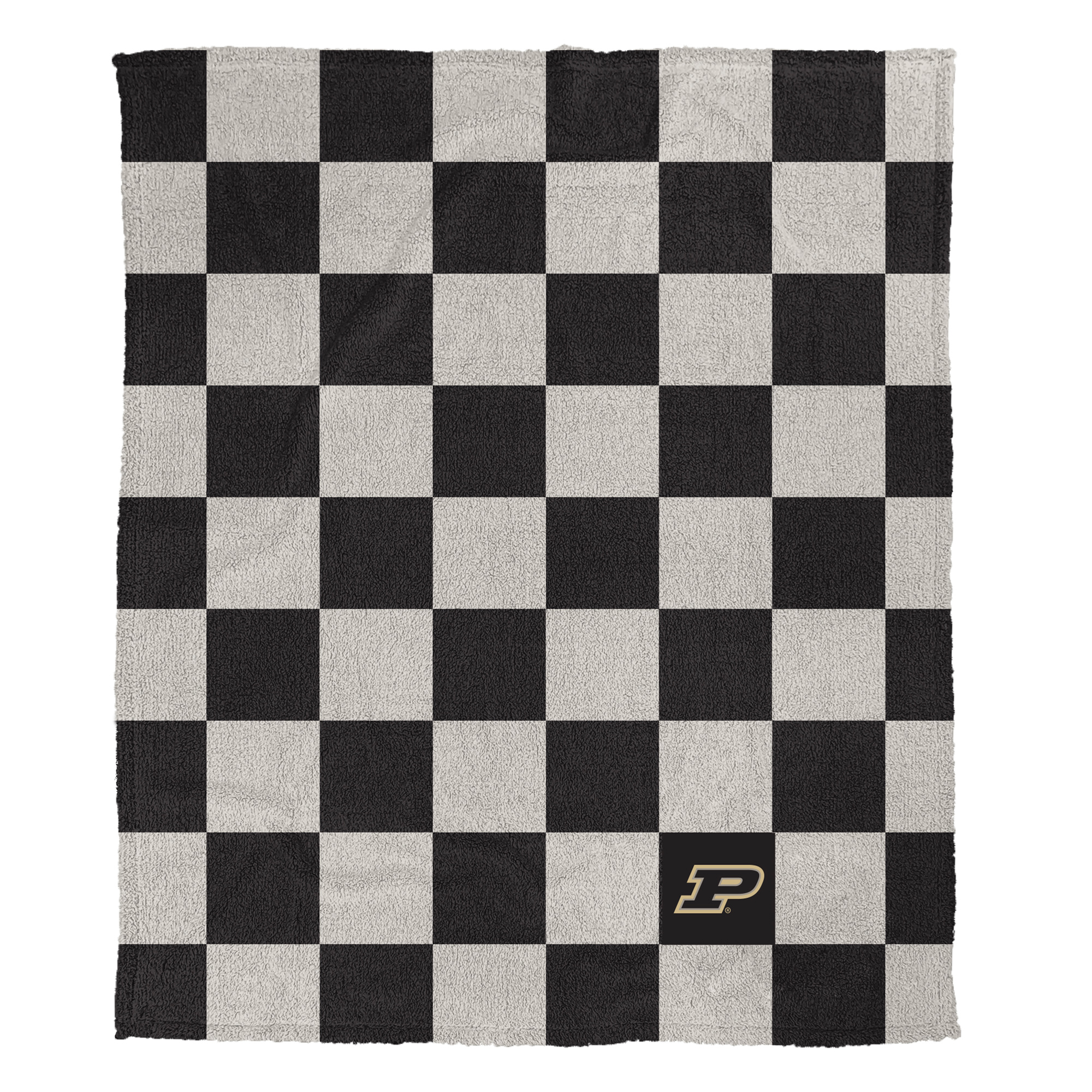 Pegasus Purdue Boilermakers Checkered Logo Patch 50" x 60" Cozy Knit Blanket
