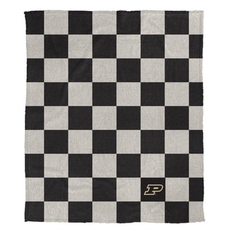 Pegasus Purdue Boilermakers Checkered Logo Patch 50" x 60" Cozy Knit Blanket