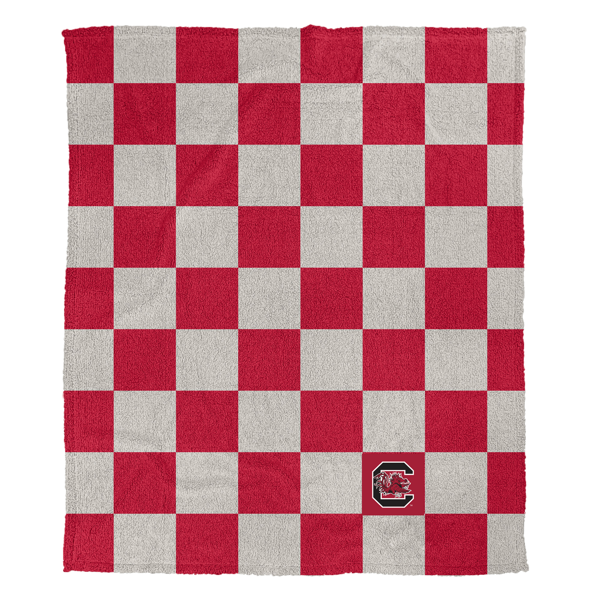 Pegasus South Carolina Gamecocks Checkered Logo Patch 50" x 60" Cozy Knit Blanket