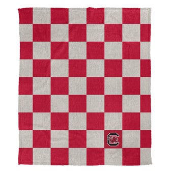 Pegasus South Carolina Gamecocks Checkered Logo Patch 50" x 60" Cozy Knit Blanket