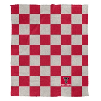 Pegasus Texas Tech Red Raiders Checkered Logo Patch 50" x 60" Cozy Knit Blanket