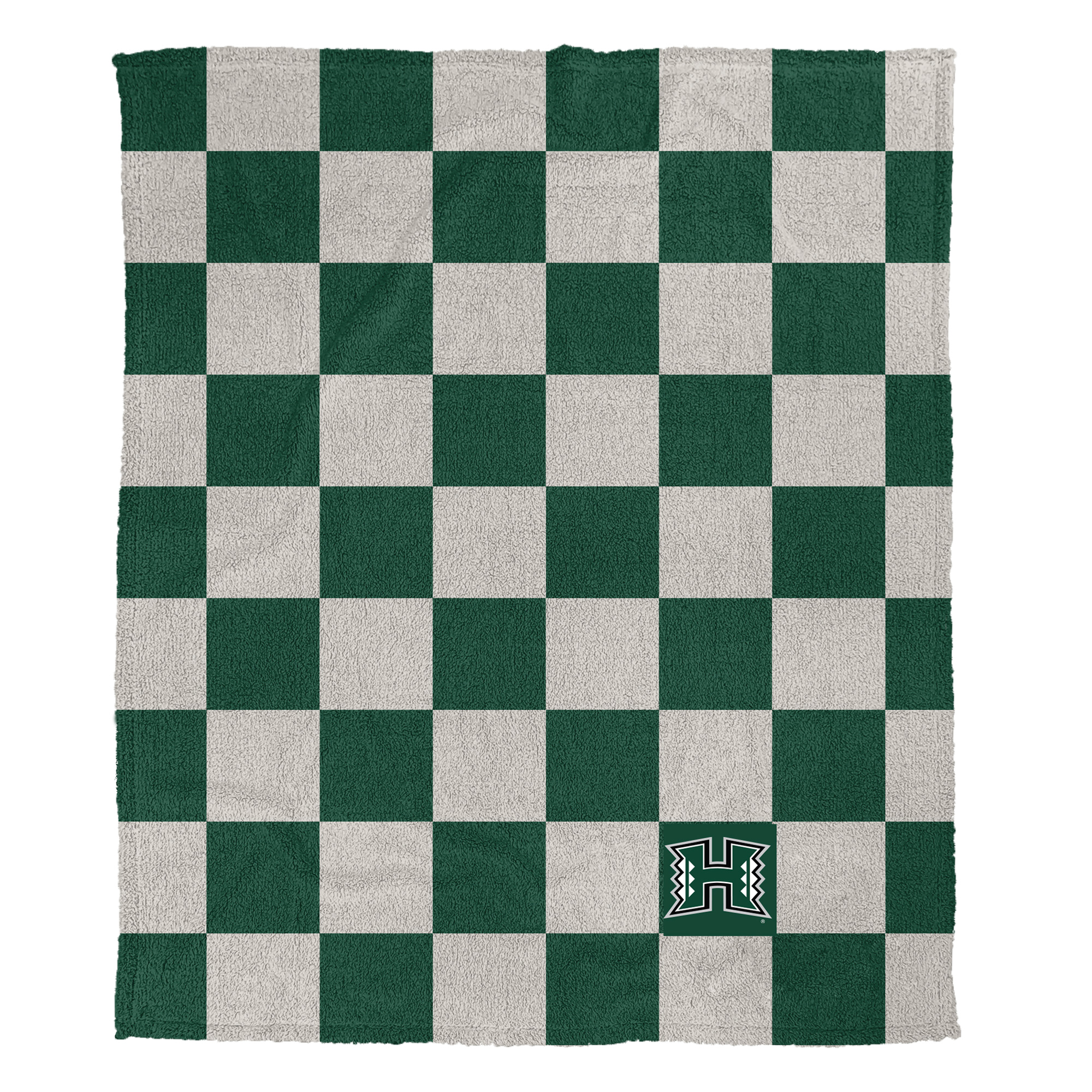 Pegasus Hawaii Rainbow Warriors Checkered Logo Patch 50" x 60" Cozy Knit Blanket
