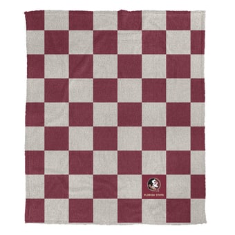 "Pegasus Florida State Seminoles Checkered Logo Patch 50"" x 60"" Cozy Knit Blanket"