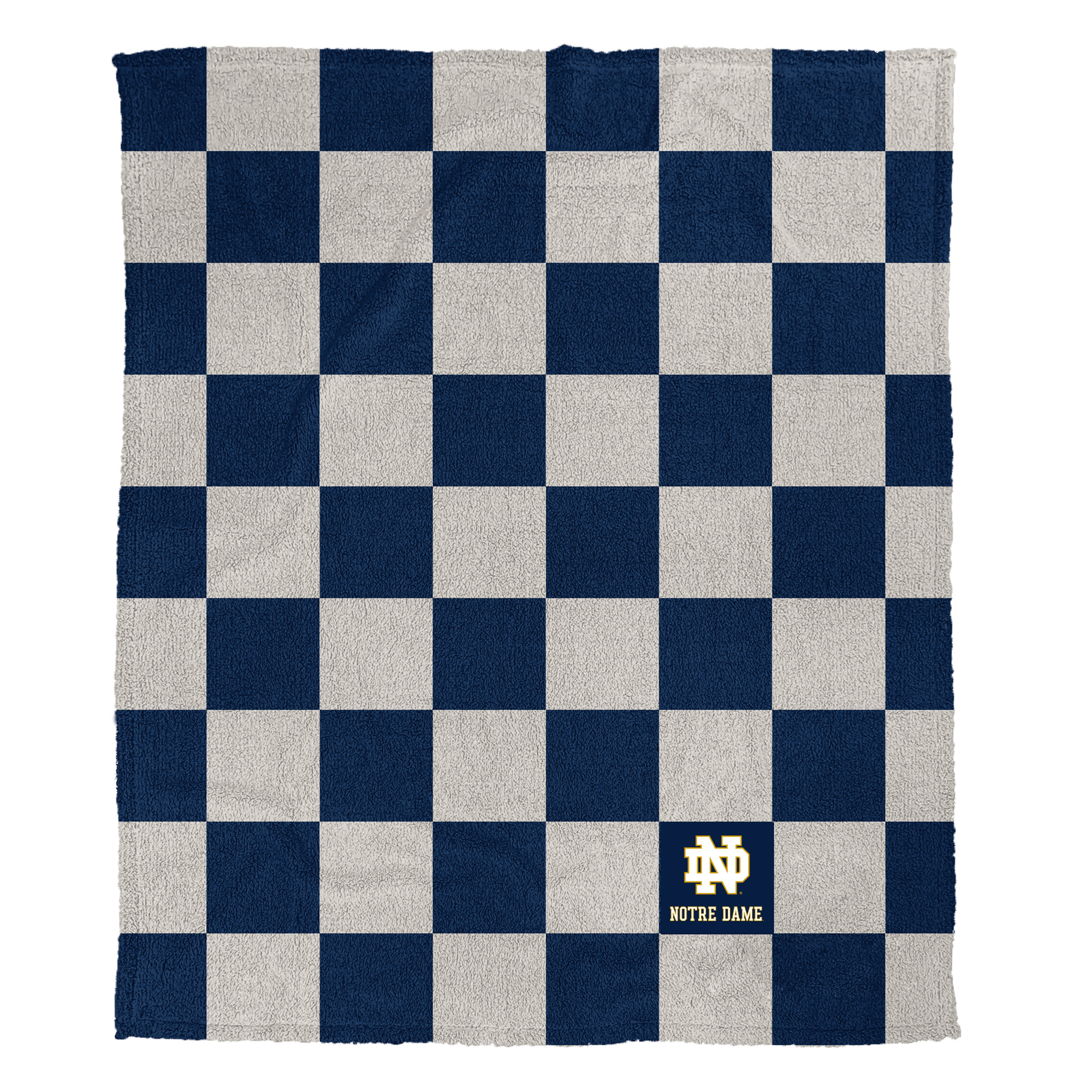 Pegasus Notre Dame Fighting Irish Checkered Logo Patch 50" x 60" Cozy Knit Blanket