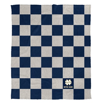 "Pegasus Notre Dame Fighting Irish Checkered Logo Patch 50"" x 60"" Cozy Knit Blanket"