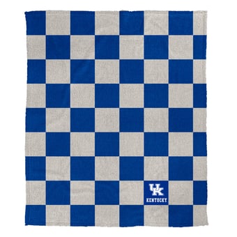 Pegasus Kentucky Wildcats Checkered Logo Patch 50" x 60" Cozy Knit Blanket