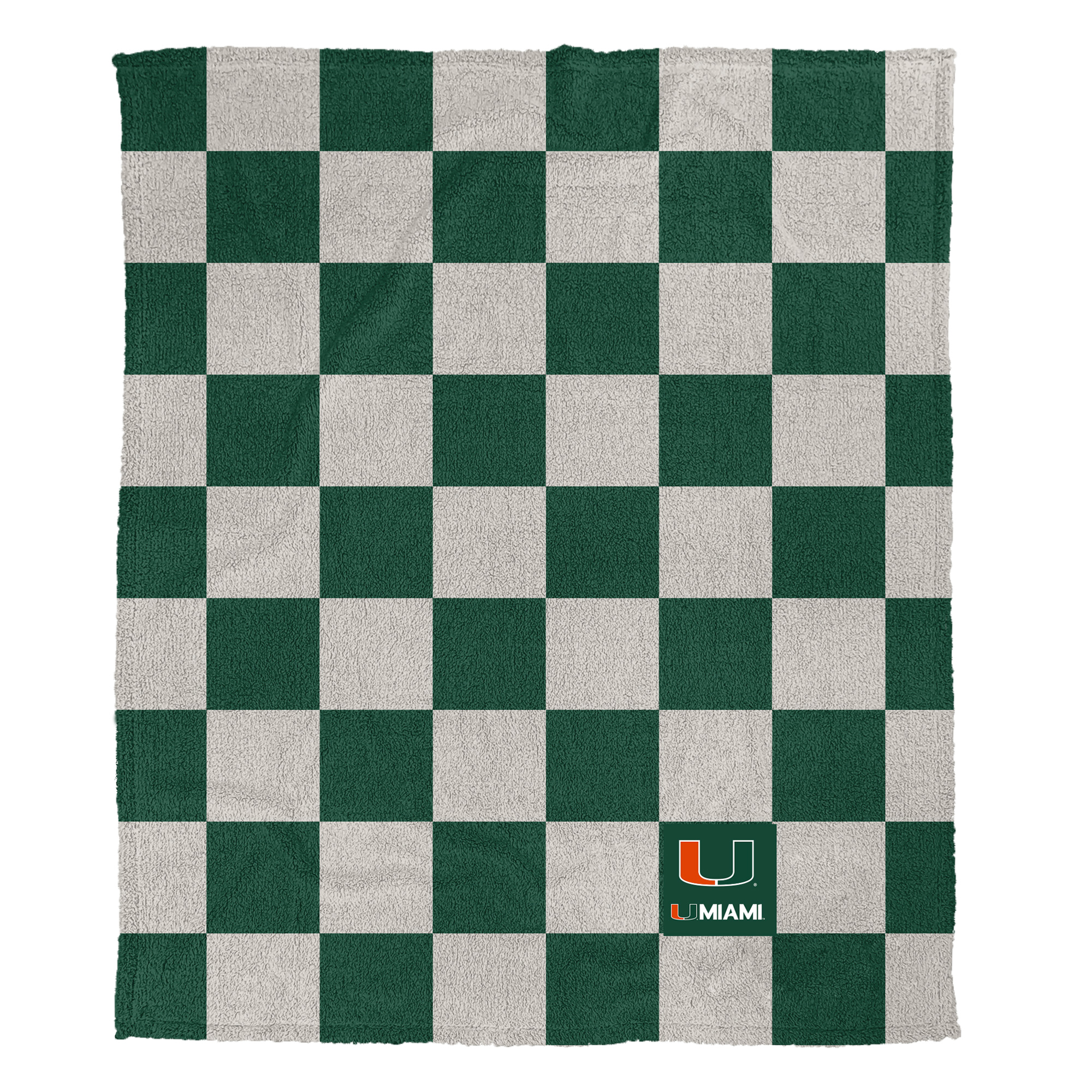 Pegasus Miami Hurricanes Checkered Logo Patch 50" x 60" Cozy Knit Blanket
