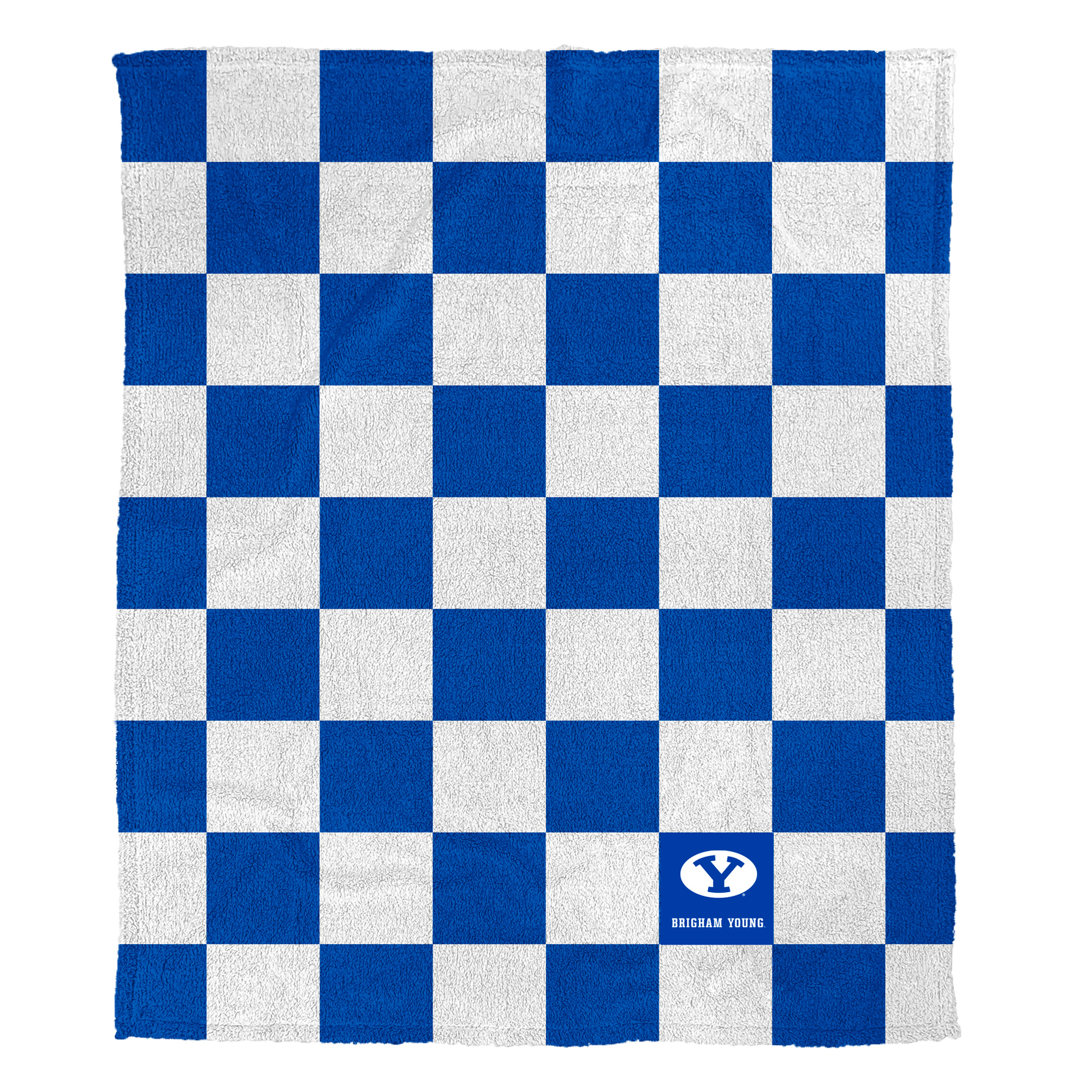 Pegasus BYU Cougars Checkered Logo Patch 50" x 60" Cozy Knit Blanket