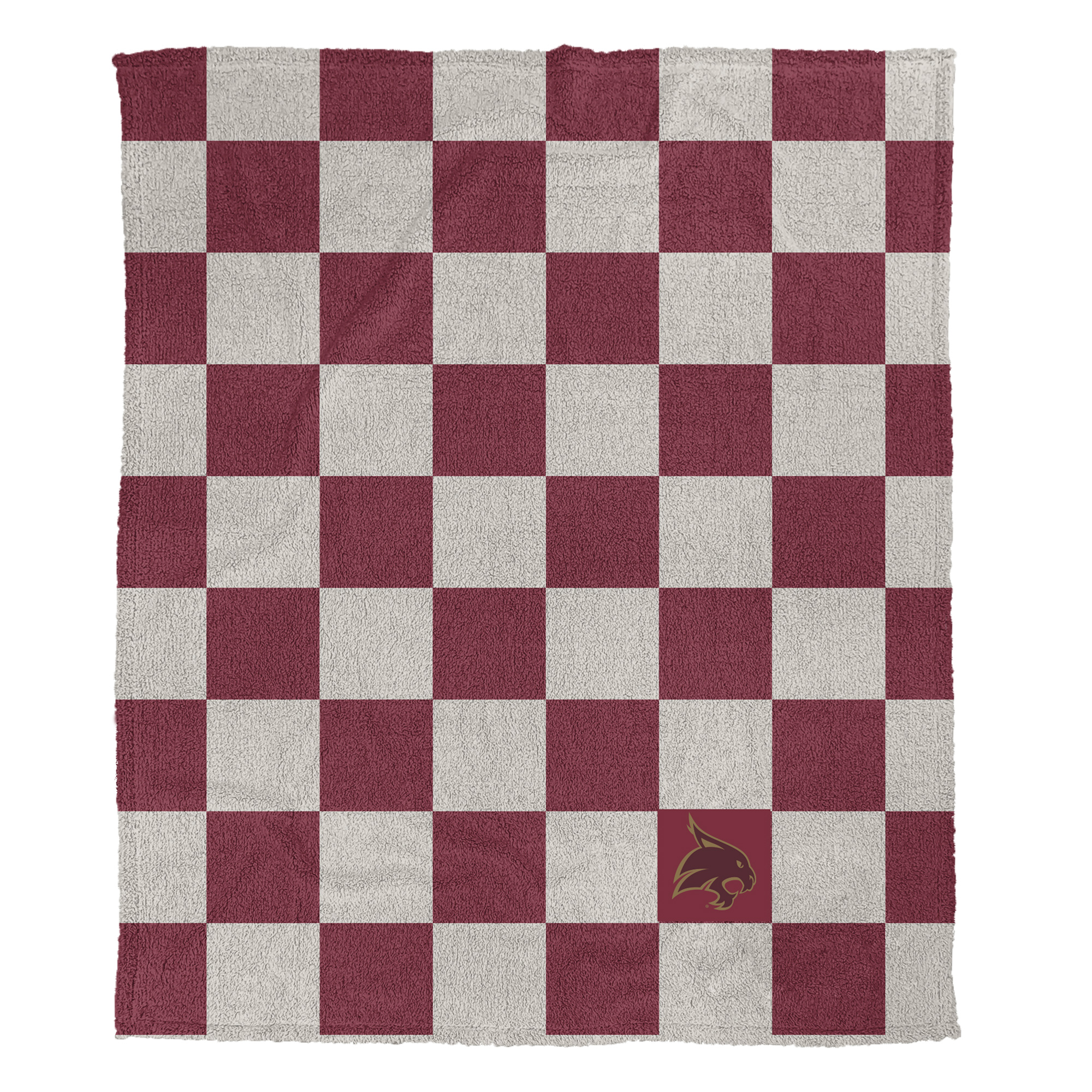 Pegasus Texas State Bobcats Checkered Logo Patch 50" x 60" Cozy Knit Blanket