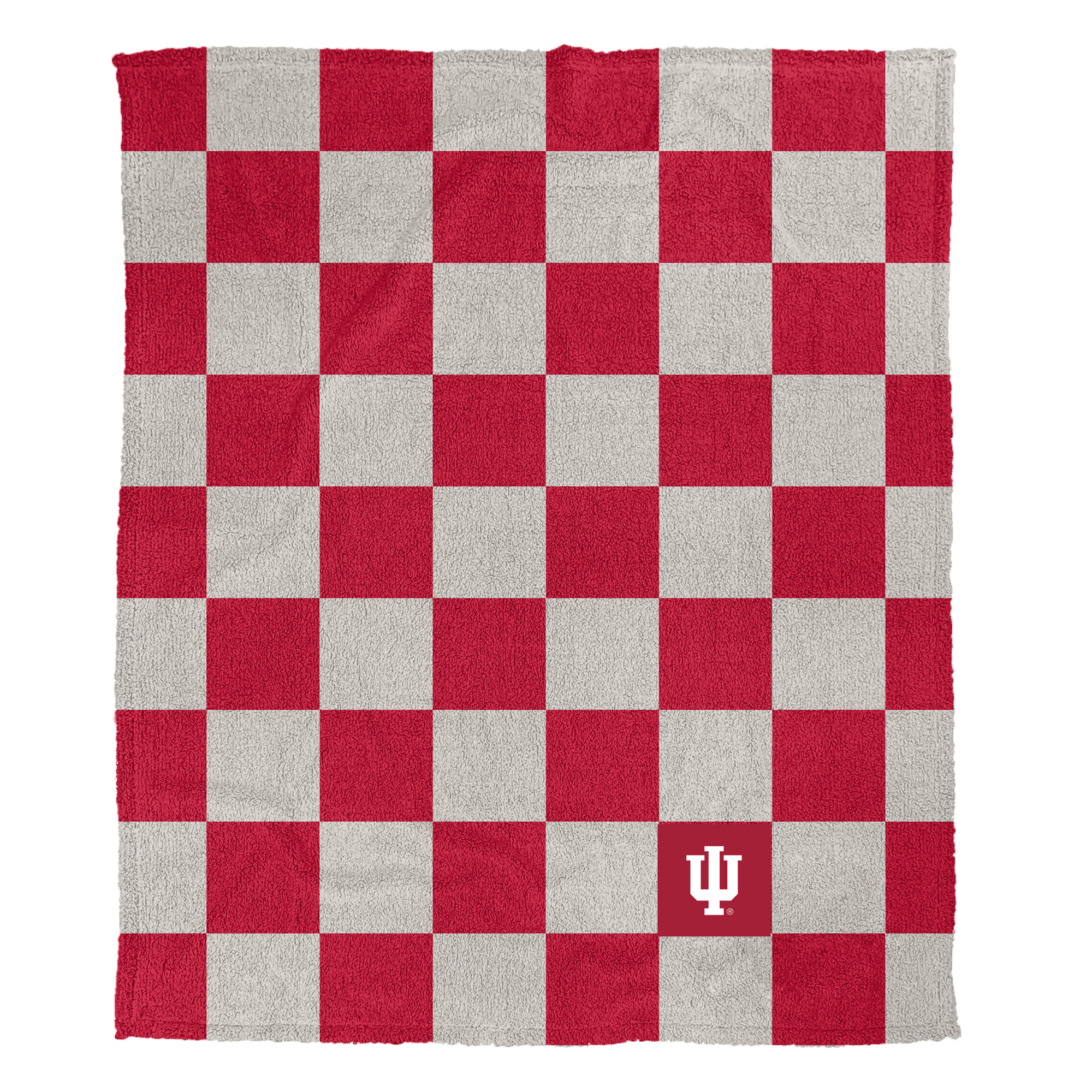 Pegasus Indiana Hoosiers Checkered Logo Patch 50" x 60" Cozy Knit Blanket