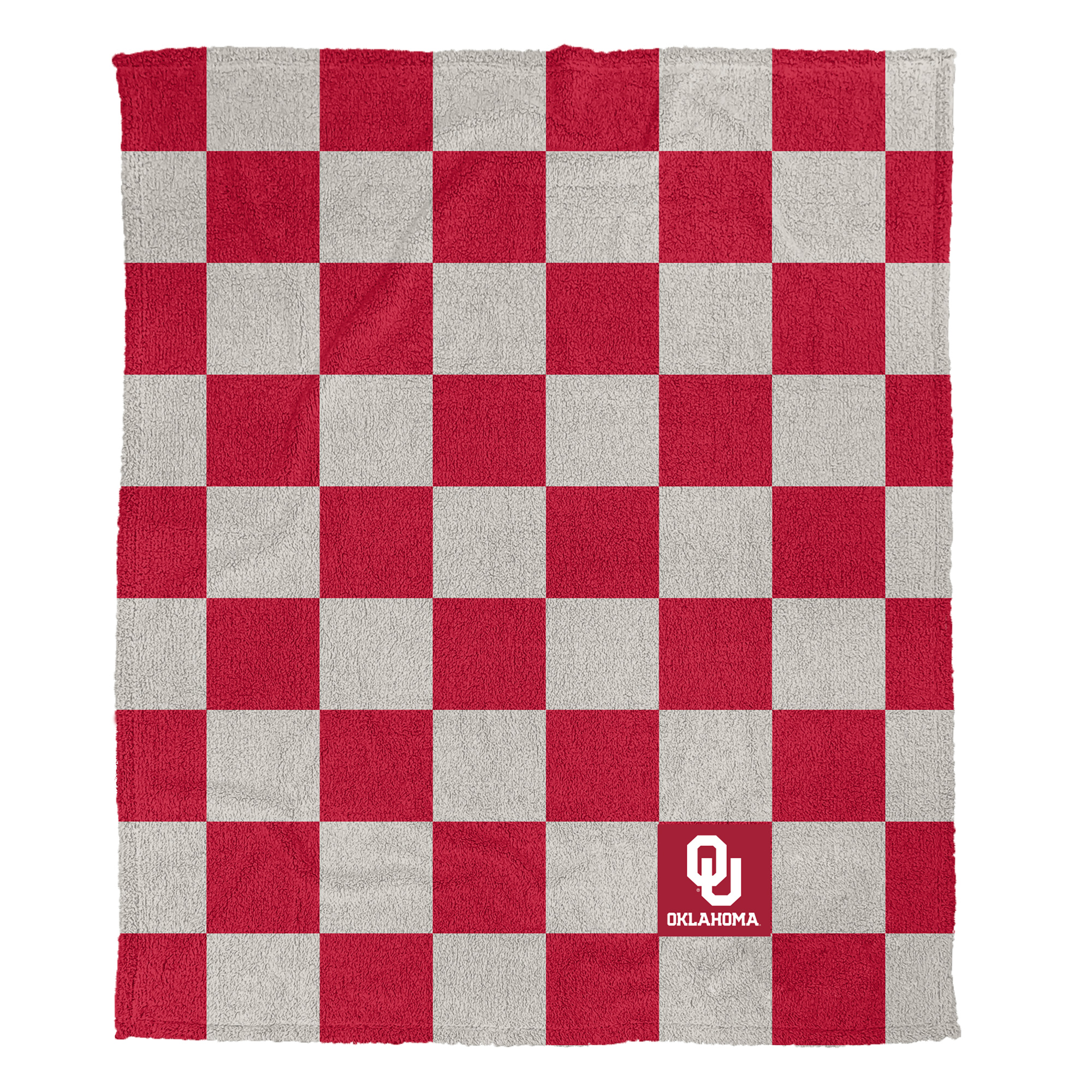 Pegasus Oklahoma Sooners Checkered Logo Patch 50" x 60" Cozy Knit Blanket