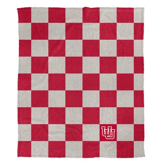Pegasus Utah Utes Checkered Logo Patch 50" x 60" Cozy Knit Blanket