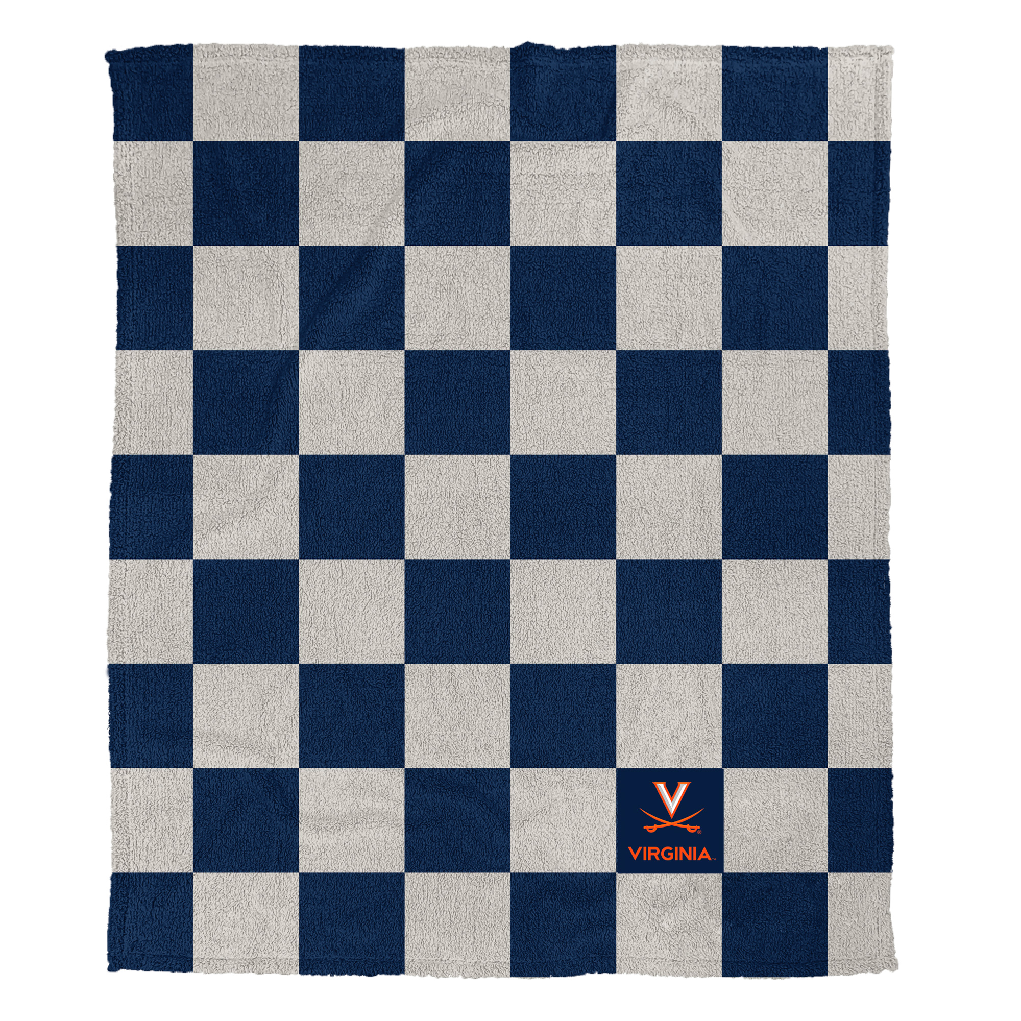 Pegasus Virginia Cavaliers Checkered Logo Patch 50" x 60" Cozy Knit Blanket