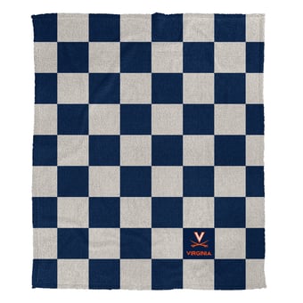 Pegasus Virginia Cavaliers Checkered Logo Patch 50" x 60" Cozy Knit Blanket