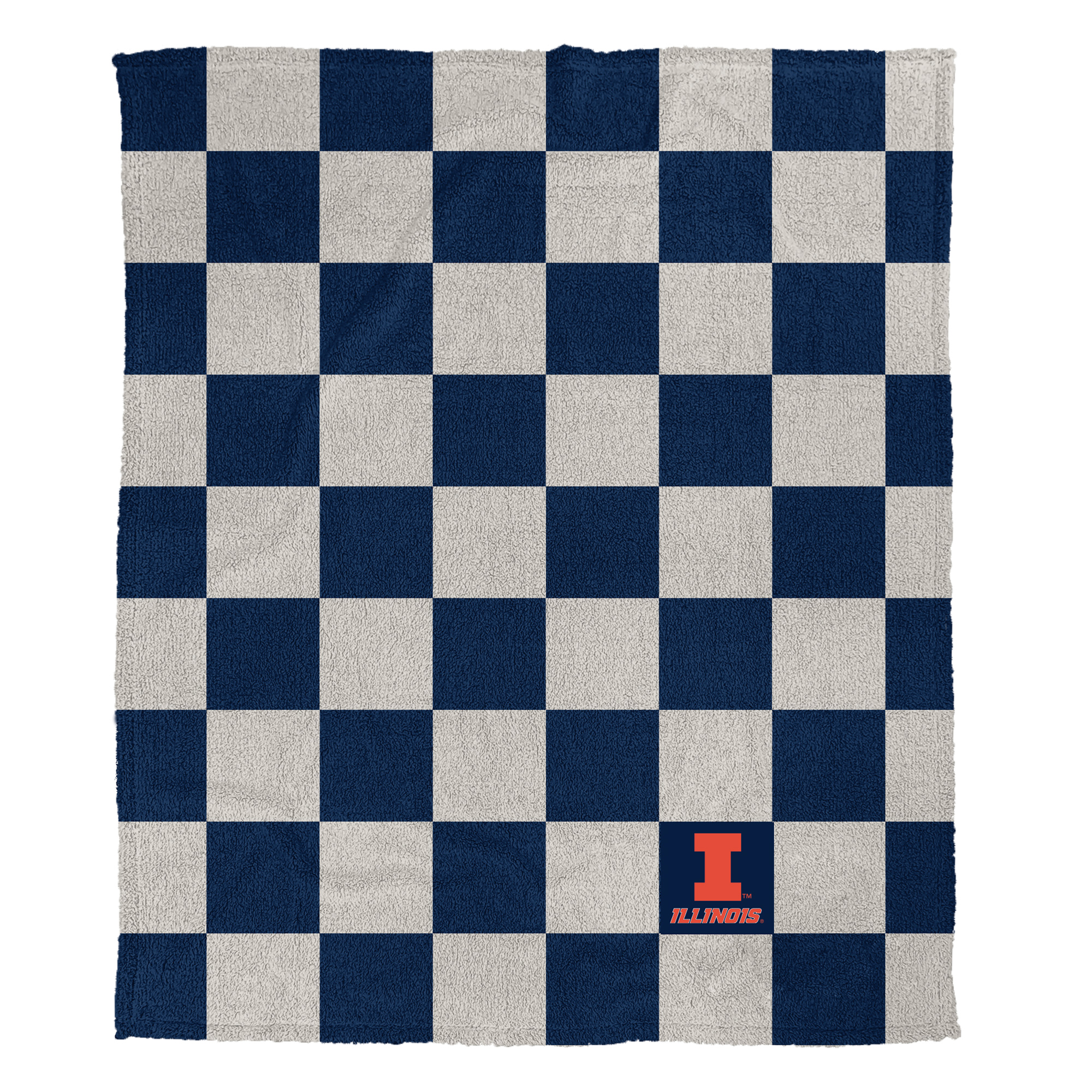 Pegasus Illinois Fighting Illini Checkered Logo Patch 50" x 60" Cozy Knit Blanket
