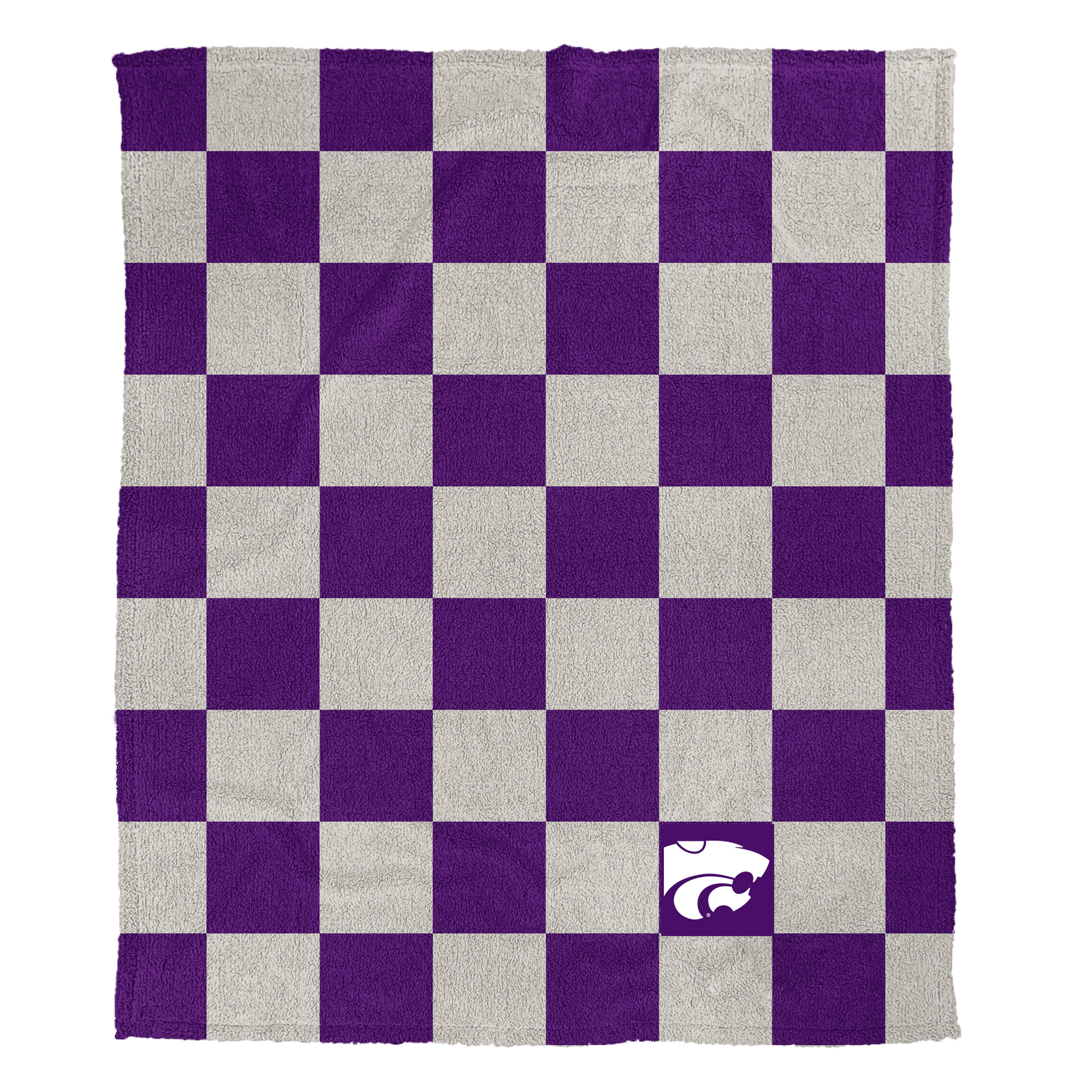 Pegasus Kansas State Wildcats Checkered Logo Patch 50" x 60" Cozy Knit Blanket