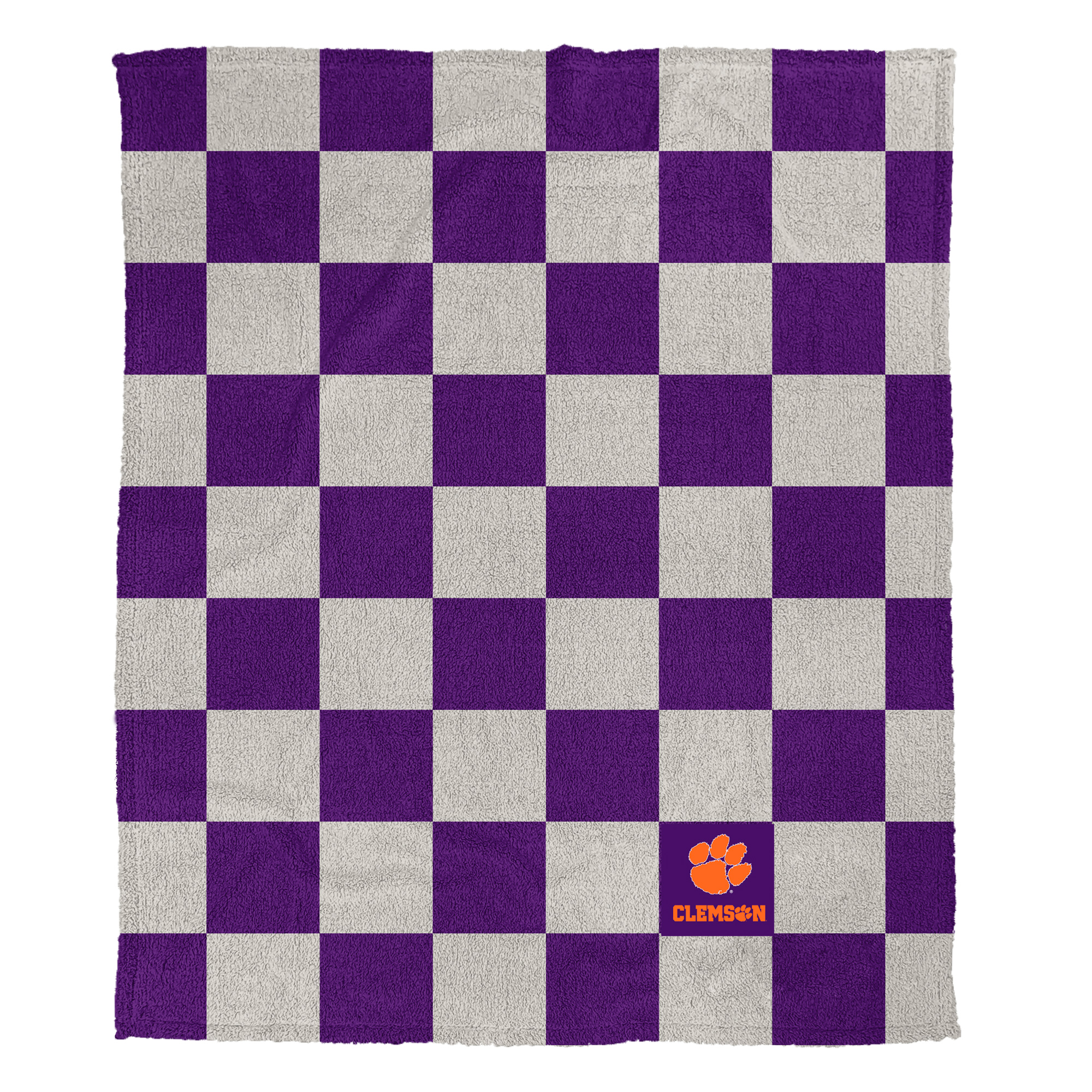 Pegasus Clemson Tigers Checkered Logo Patch 50" x 60" Cozy Knit Blanket