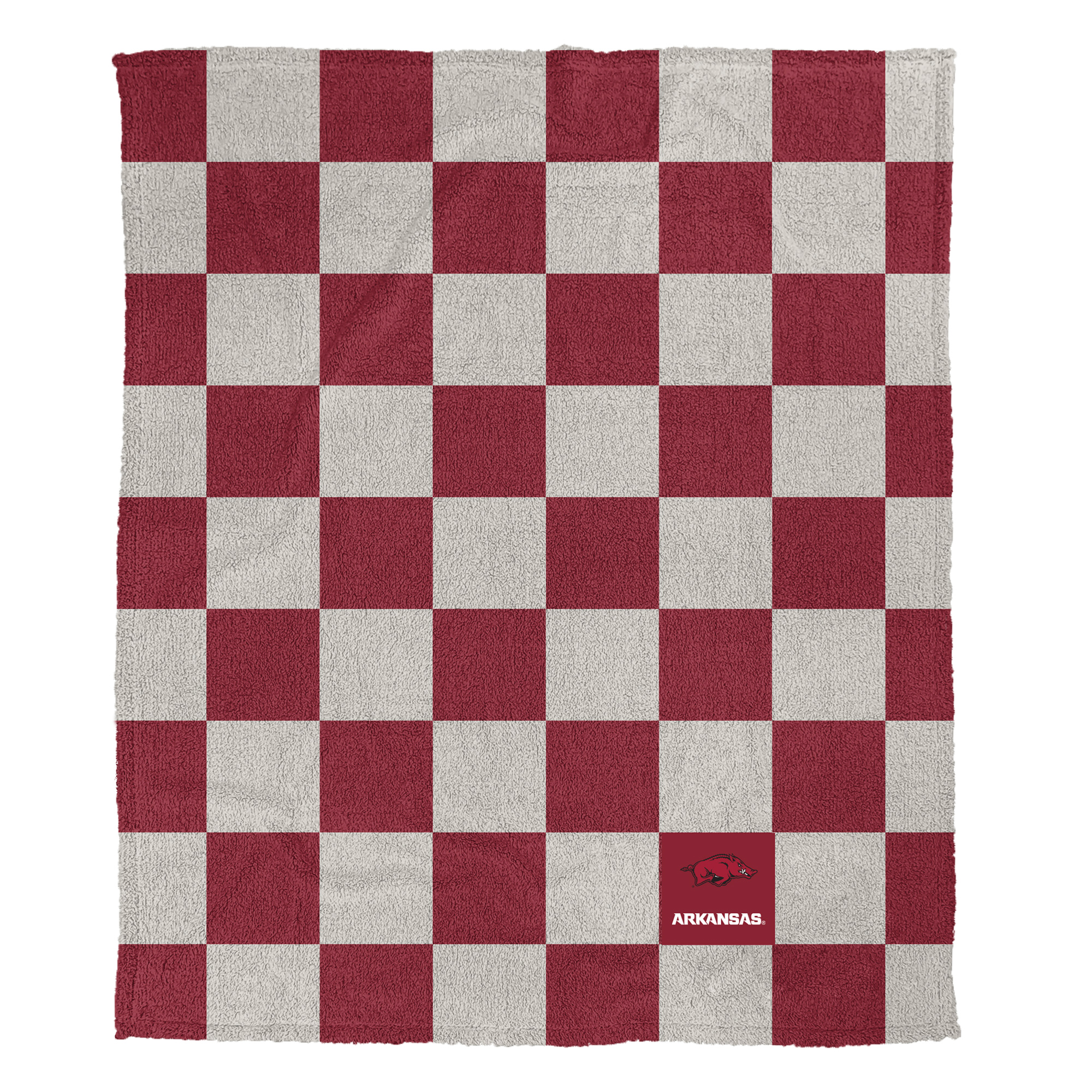 Pegasus Arkansas Razorbacks Checkered Logo Patch 50" x 60" Cozy Knit Blanket