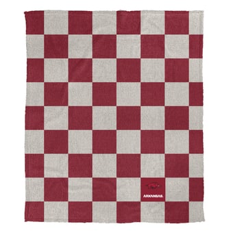 Pegasus Arkansas Razorbacks Checkered Logo Patch 50" x 60" Cozy Knit Blanket