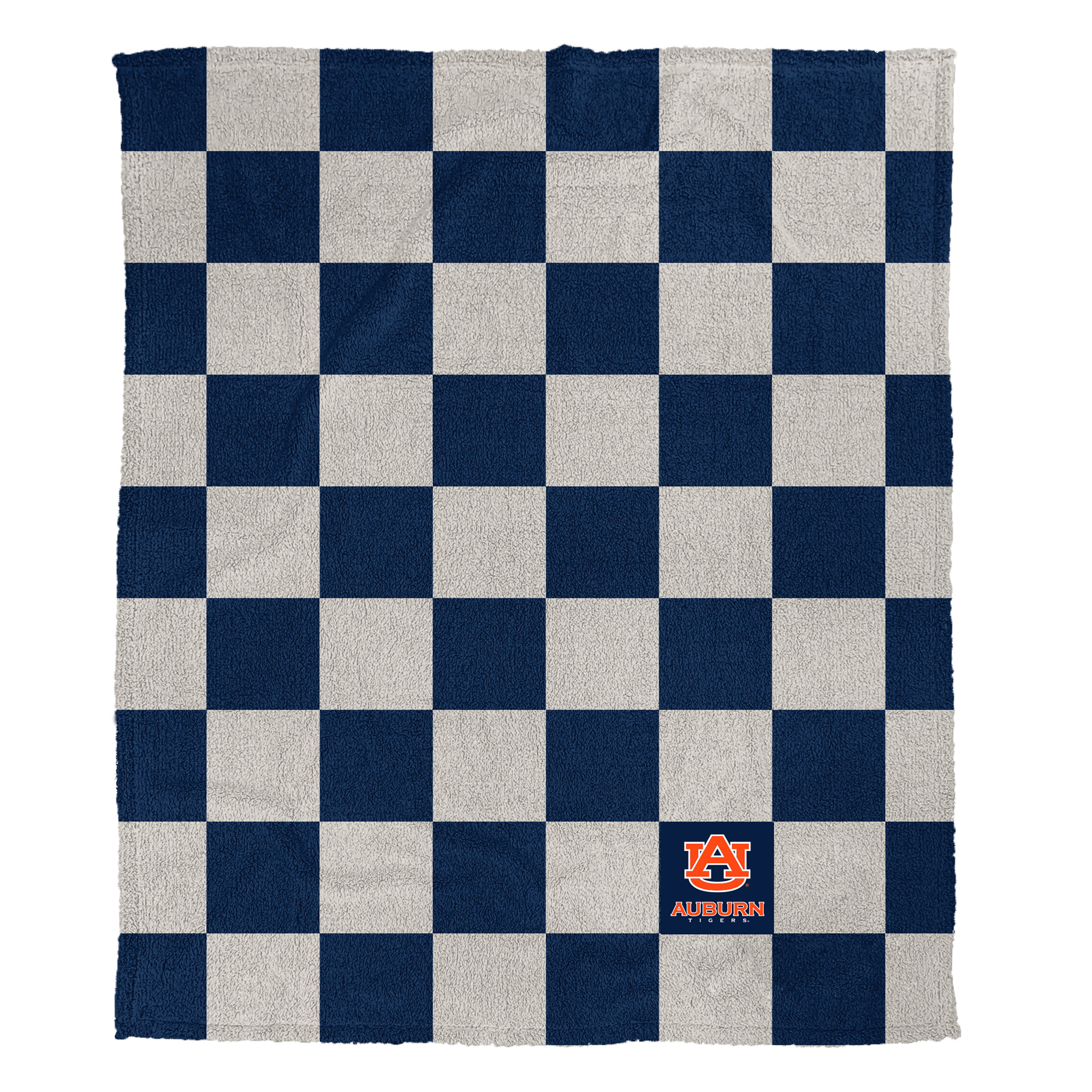 Pegasus Auburn Tigers Checkered Logo Patch 50" x 60" Cozy Knit Blanket
