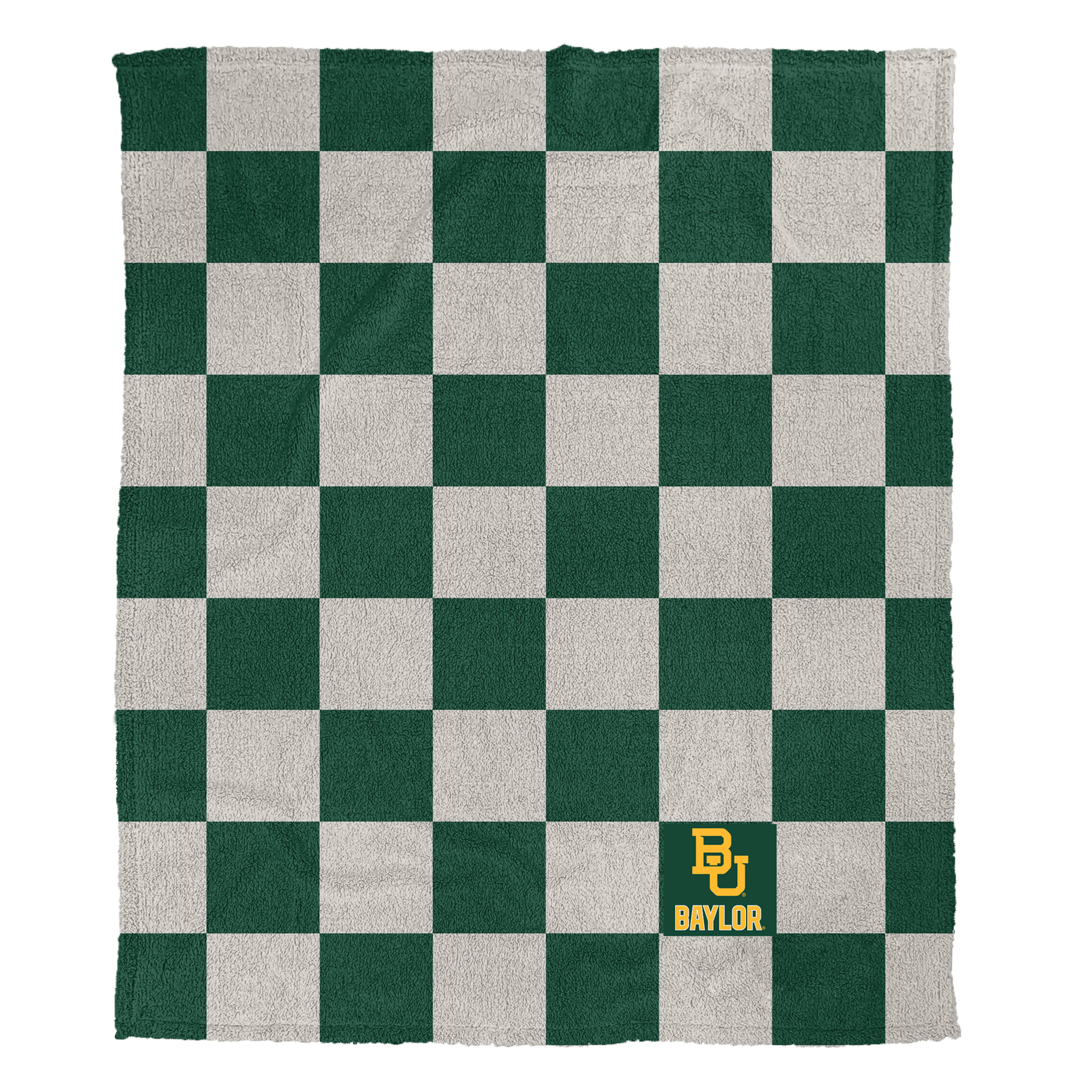 Pegasus Baylor Bears Checkered Logo Patch 50" x 60" Cozy Knit Blanket