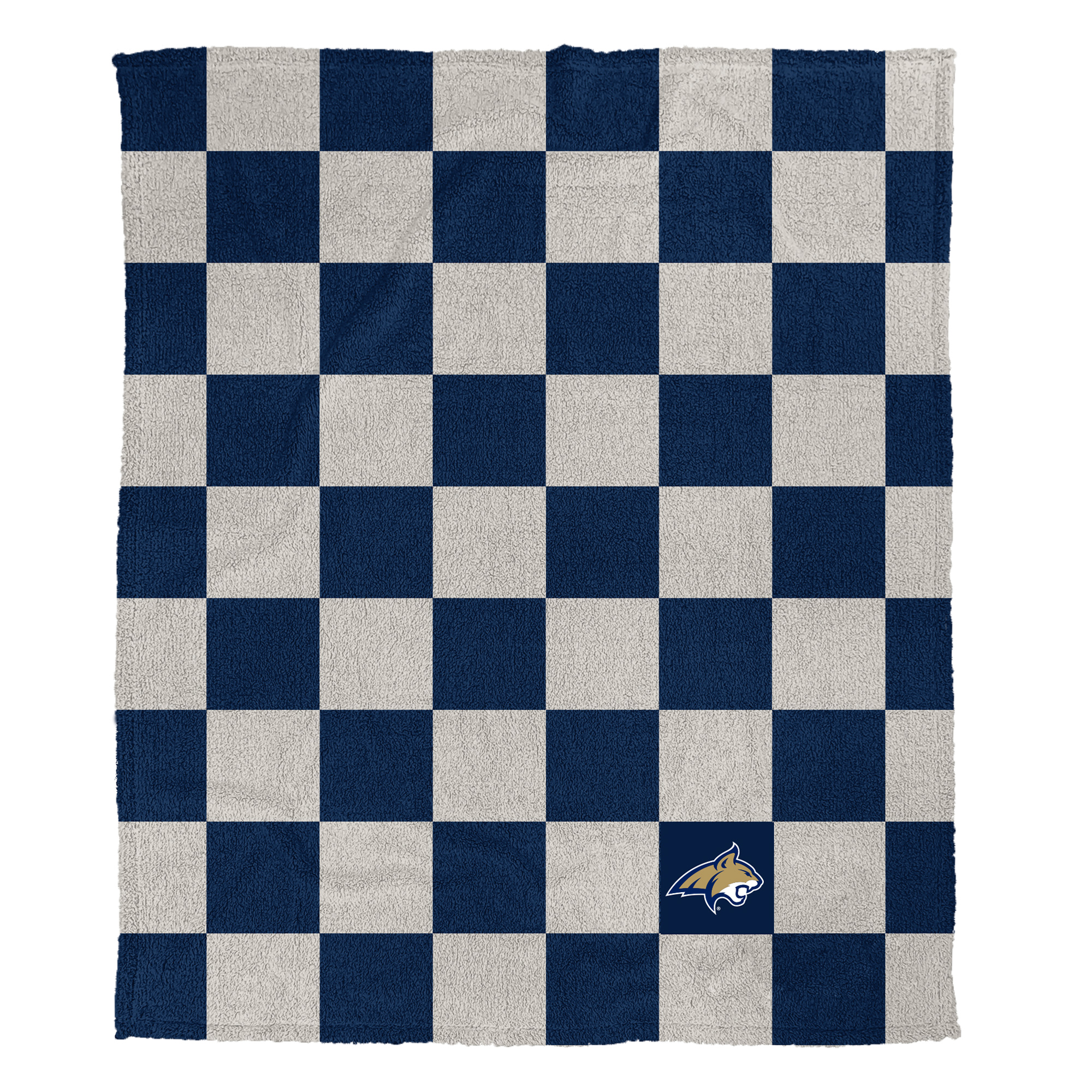 Pegasus Montana State Bobcats Checkered Logo Patch 60" x 80" Cozy Knit Blanket