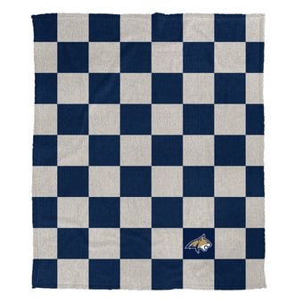 Pegasus Montana State Bobcats Checkered Logo Patch 60" x 80" Cozy Knit Blanket