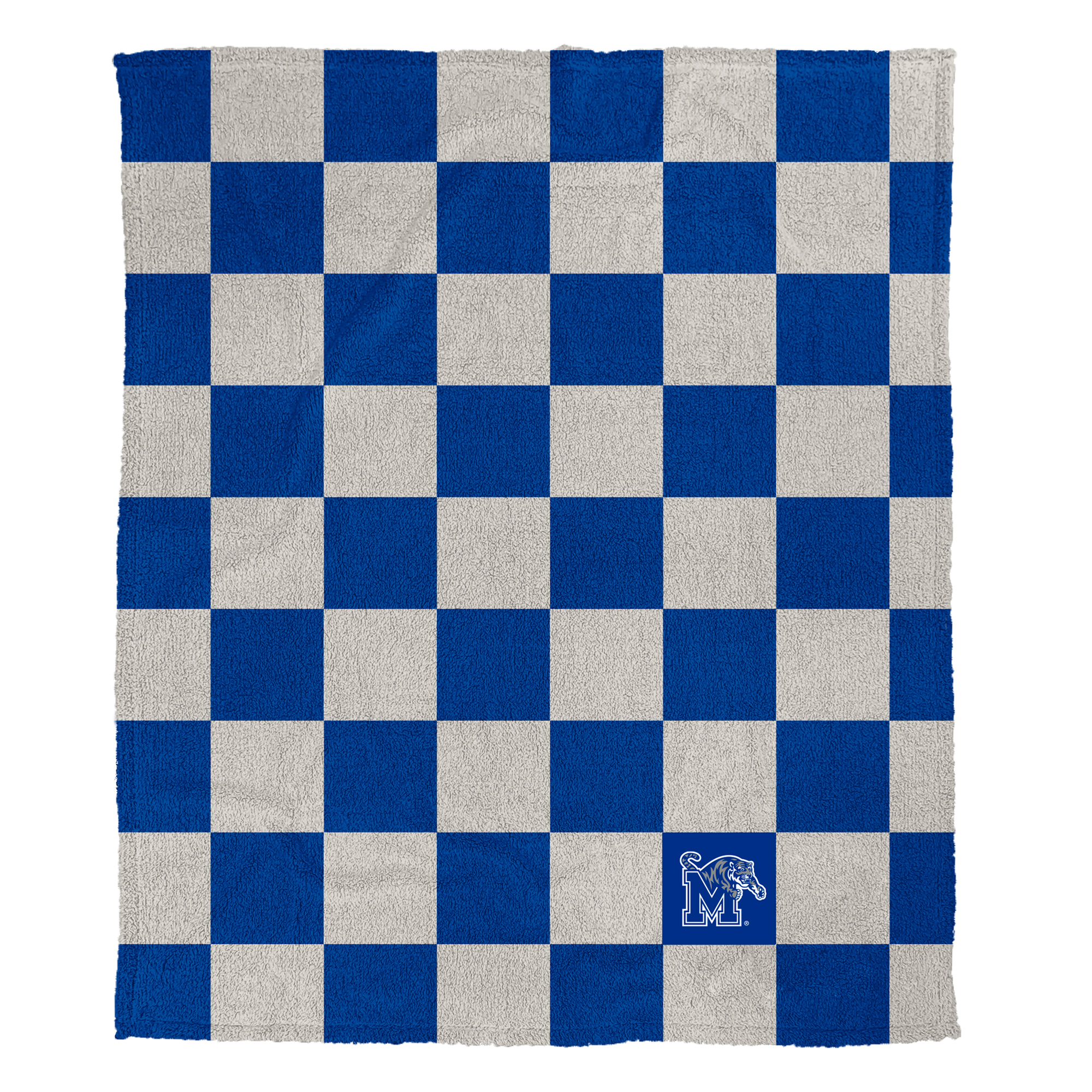Pegasus Memphis Tigers Checkered Logo Patch 60" x 80" Cozy Knit Blanket