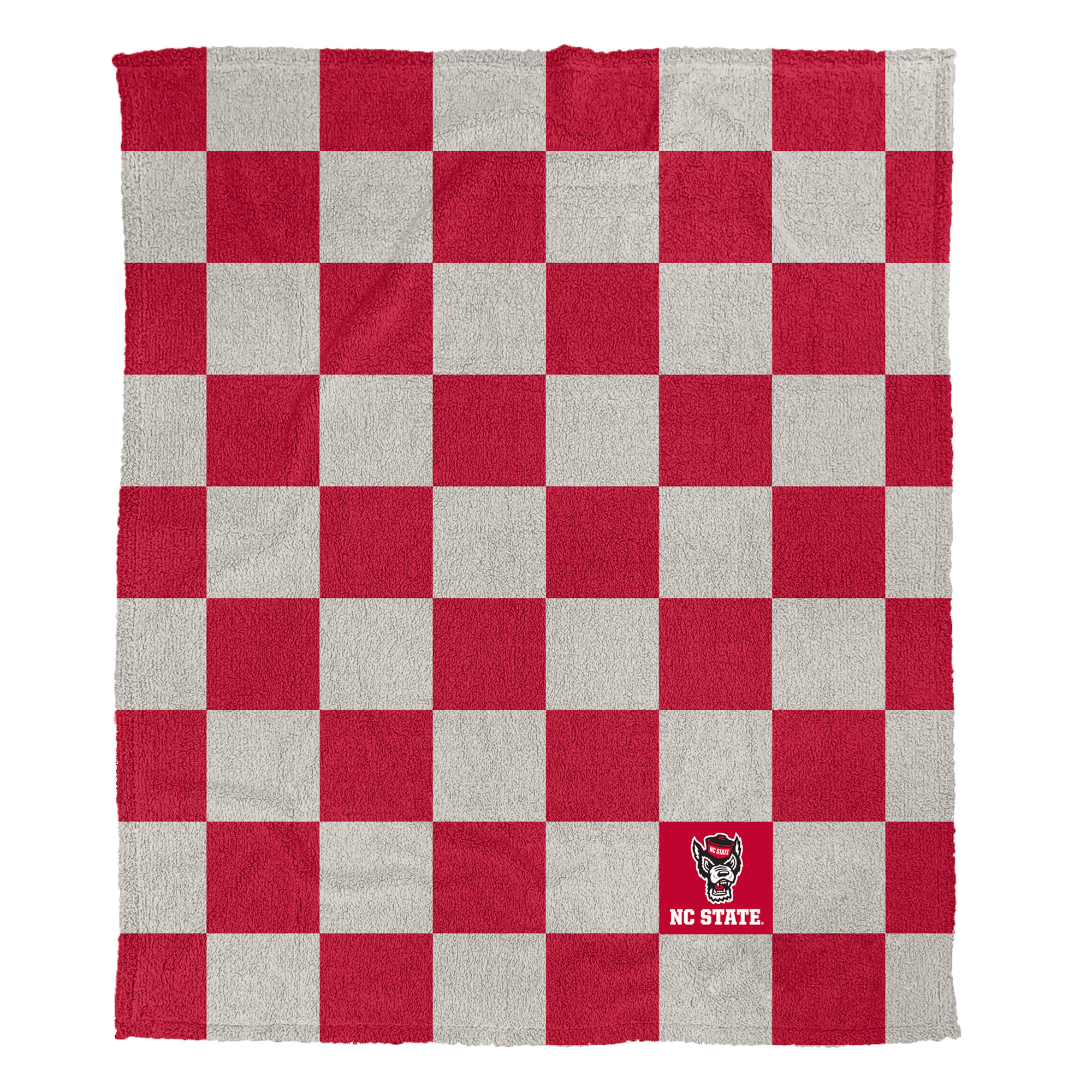 Pegasus NC State Wolfpack Checkered Logo Patch 60" x 80" Cozy Knit Blanket