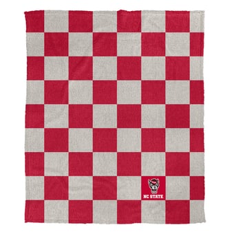 Pegasus NC State Wolfpack Checkered Logo Patch 60" x 80" Cozy Knit Blanket